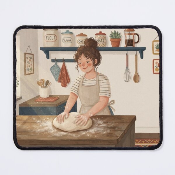Item preview, The Artisan Baker, Cozy Kitchen Slow Living Illustration designed and sold by BlareBlare.