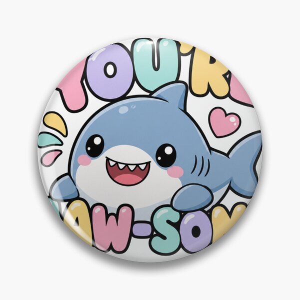 Item preview, You're jaw-some! Cute Kawaii Shark designed and sold by BoosterShop.