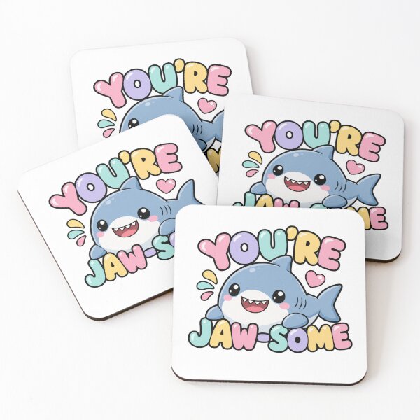 Item preview, You're jaw-some! Cute Kawaii Shark designed and sold by BoosterShop.