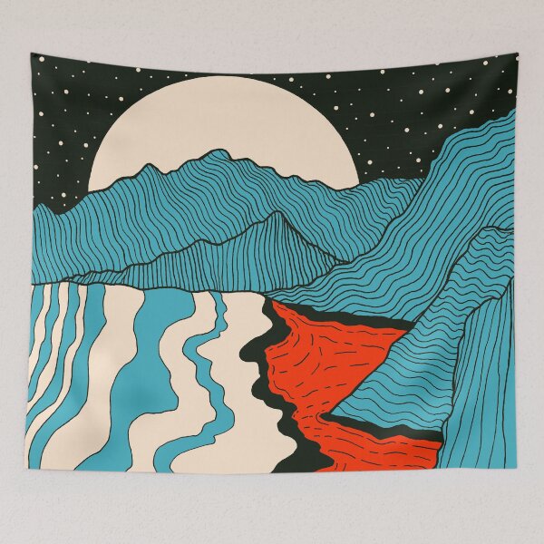 Item preview, Night red beach designed and sold by Swadeillustrations.