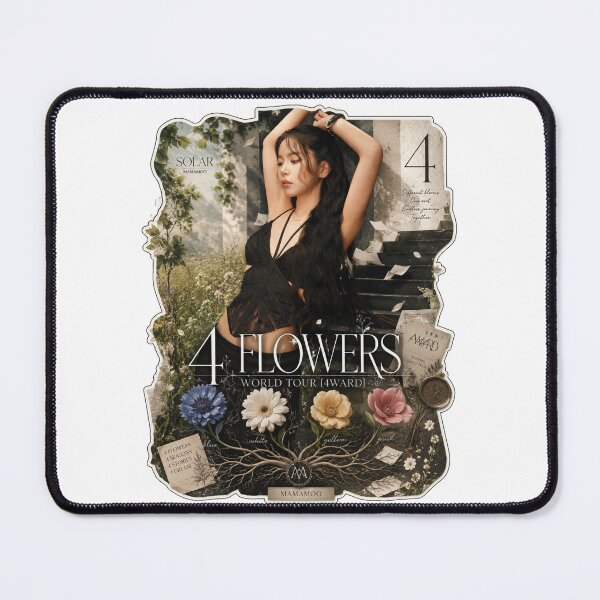 Item preview, MAMAMOO Solar 4 Flowers wall poster with botanical frame designed and sold by Valereekmerch.