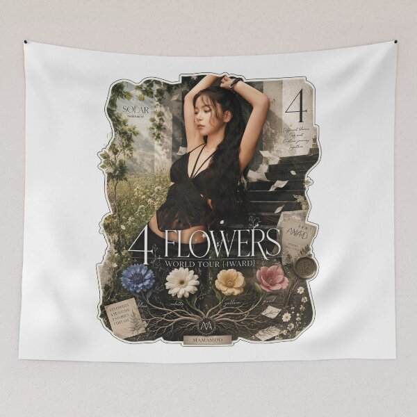 Artikelvorschau, MAMAMOO Solar 4 Flowers Wandposter mit botanischem Rahmen entworfen und verkauft von Valereekmerch.