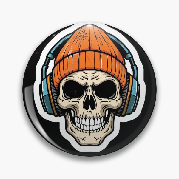 Item preview, Cool Cartoon Skull Beanie Headphones Sticker designed and sold by pupuhkinanti.