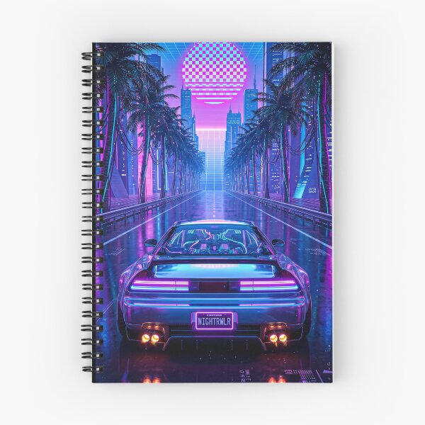 Item preview, Retro Synthwave Neon City Mid Engine Tuner Highway Cruise designed and sold by RevUpDesign.