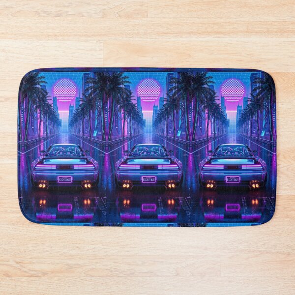 Item preview, Retro Synthwave Neon City Mid Engine Tuner Highway Cruise designed and sold by RevUpDesign.