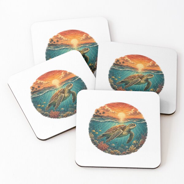 Item preview, Vintage Sea Turtle Ocean Sunset Design designed and sold by NestDesigns01.