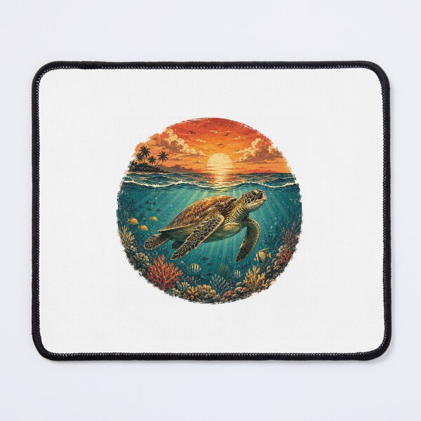 Item preview, Vintage Sea Turtle Ocean Sunset Design designed and sold by NestDesigns01.