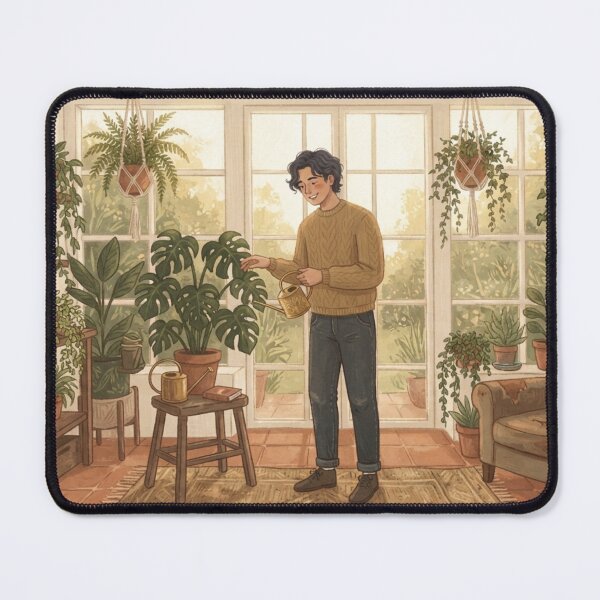Item preview, Greenhouse Gardening, The Urban Jungle - Sunroom Indoor Plants Flat Illustration designed and sold by BlareBlare.