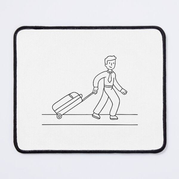 Item preview, A man pulling a suitcase uphill near a hotel entrance designed and sold by rasagamastore.