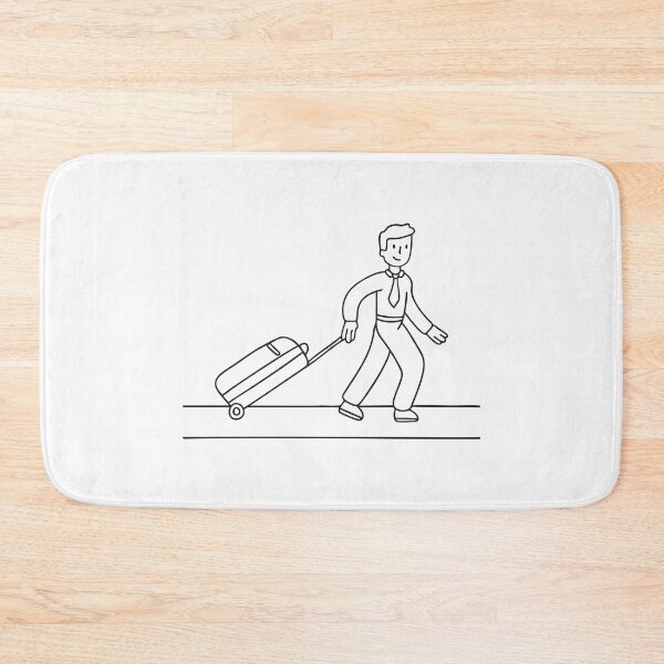 Item preview, A man pulling a suitcase uphill near a hotel entrance designed and sold by rasagamastore.