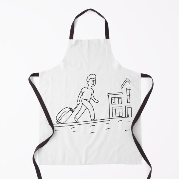 Item preview, A man hauling a suitcase uphill toward a hotel entrance designed and sold by rasagamastore.