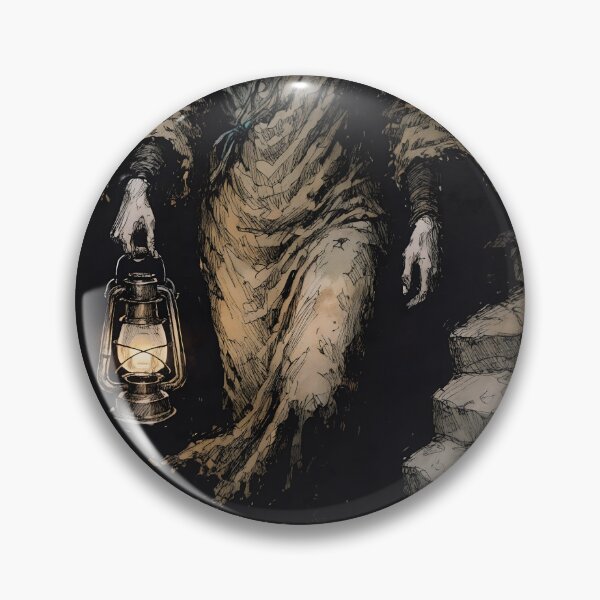 Item preview, Ghostly woman holding lantern on stone as PNG element designed and sold by Creative88Art.
