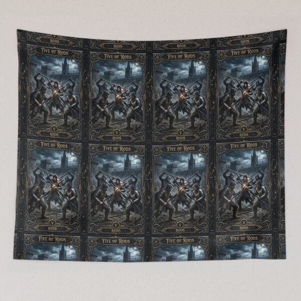 Item preview, Five of Rods- tarot card designed and sold by Studio77-Gothic.