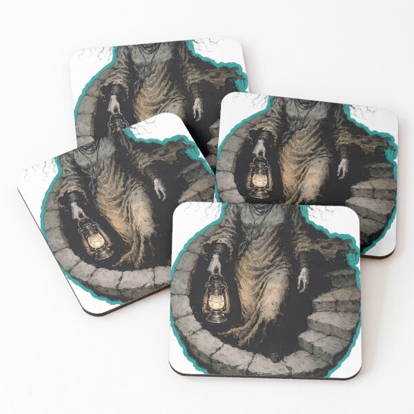 Item preview, Ghostly woman holding lantern on stone as PNG element designed and sold by Creative88Art.