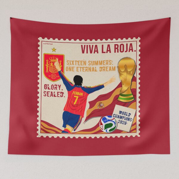Item preview, Spain Champions | Vintage Stamp Poster | La Roja Football Illustration designed and sold by anuardhaduarah.