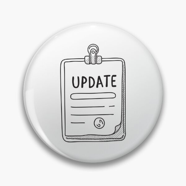 Item preview, An update notice attached to a clipboard with a clip designed and sold by rasagamastore.