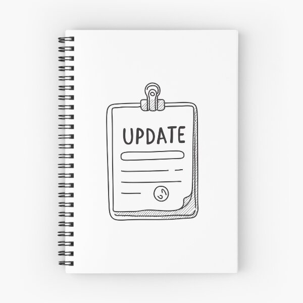 Item preview, An update notice attached to a clipboard with a clip designed and sold by rasagamastore.