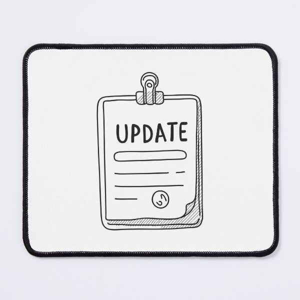 Item preview, An update notice attached to a clipboard with a clip designed and sold by rasagamastore.