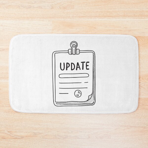 Item preview, An update notice attached to a clipboard with a clip designed and sold by rasagamastore.