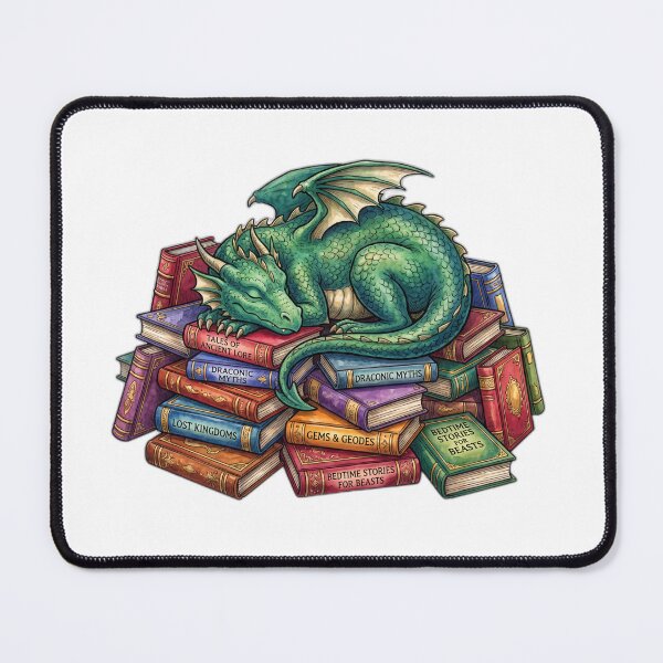 Item preview, Book Hoarding Dragon - Fantasy Reader designed and sold by ryanguas.
