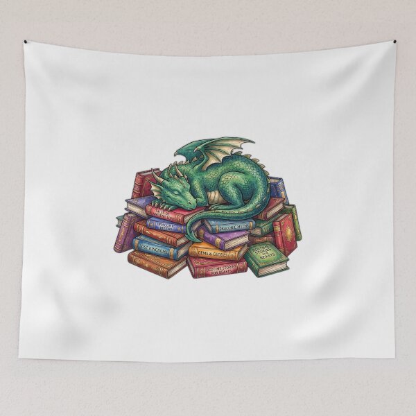 Item preview, Book Hoarding Dragon - Fantasy Reader designed and sold by ryanguas.