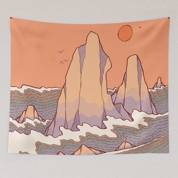 Item preview, Midday sea peaks designed and sold by Swadeillustrations.