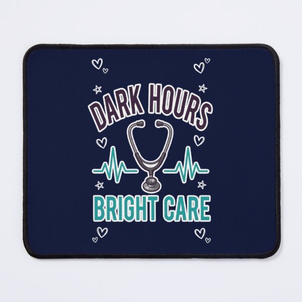 Item preview, Dark Hours Bright Care Night Shift Nurse Healthcare Worker Gift Tshirt designed and sold by HopeAndHustle.