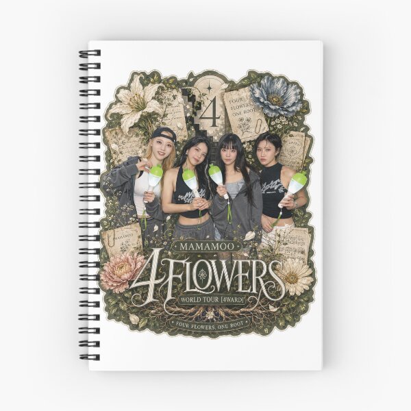 Item preview, MAMAMOO 4 Flowers world tour 4ward vintage botanical collage designed and sold by Valereekmerch.