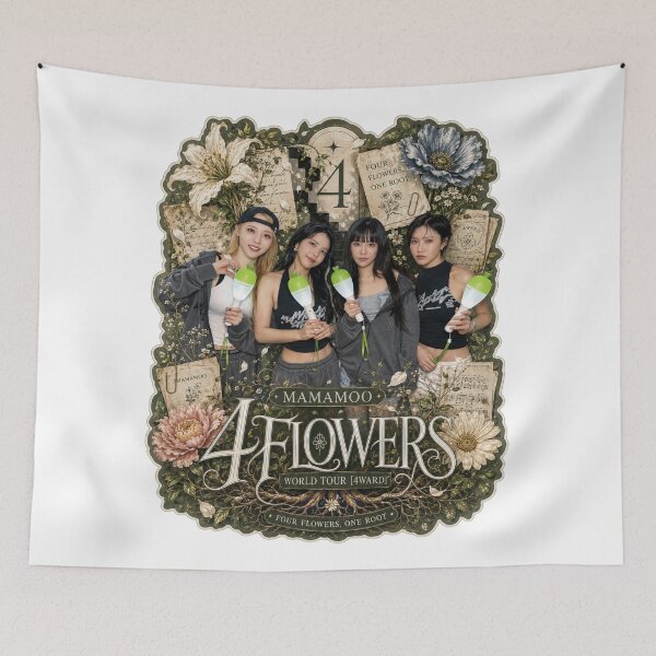 Item preview, MAMAMOO 4 Flowers world tour 4ward vintage botanical collage designed and sold by Valereekmerch.