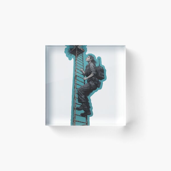 Item preview, Female technician climbing metal as isolated object designed and sold by Creative88Art.