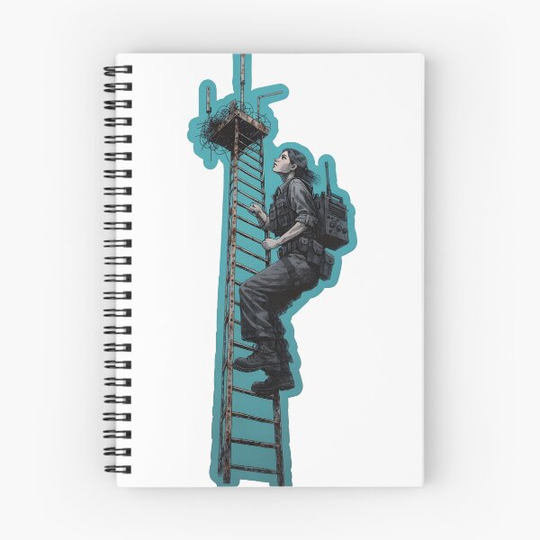 Item preview, Female technician climbing metal as isolated object designed and sold by Creative88Art.