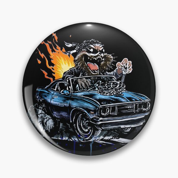 Item preview, Retro Muscle Car Monster Cartoon Stippled Art Sticker designed and sold by sunnthreads.