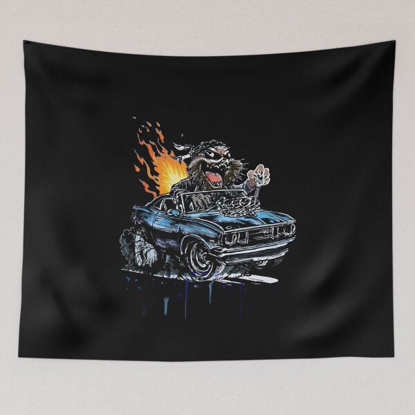 Item preview, Retro Muscle Car Monster Cartoon Stippled Art Sticker designed and sold by sunnthreads.