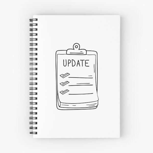 Item preview, A document labeled update clipped firmly on clipboard designed and sold by rasagamastore.