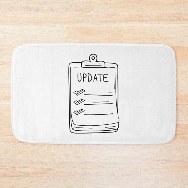 Item preview, A document labeled update clipped firmly on clipboard designed and sold by rasagamastore.