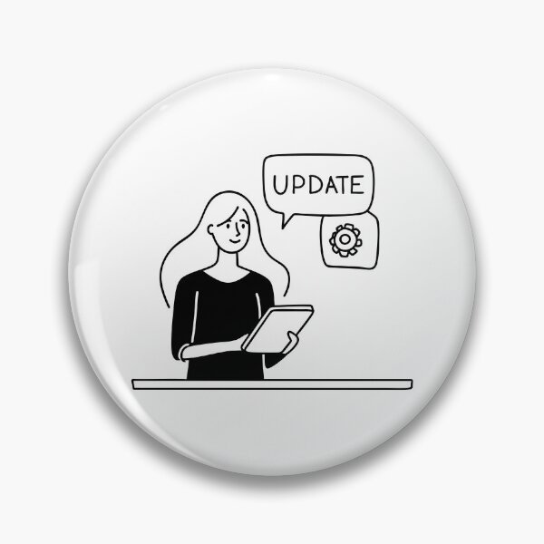 Item preview, Someone holding a tablet while standing next to update notes designed and sold by rasagamastore.