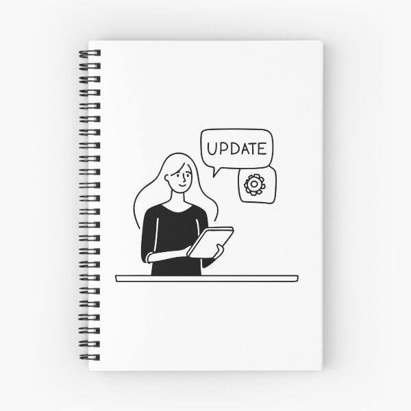 Item preview, Someone holding a tablet while standing next to update notes designed and sold by rasagamastore.