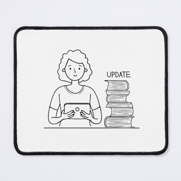 Item preview, A user holding a tablet beside a page of update details designed and sold by rasagamastore.