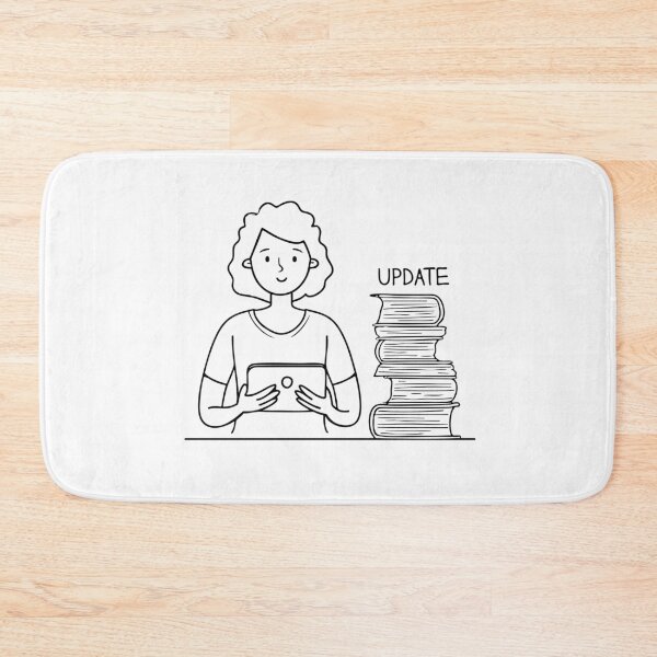 Item preview, A user holding a tablet beside a page of update details designed and sold by rasagamastore.