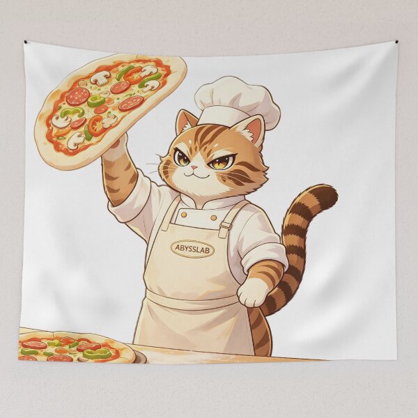 Item preview, The Pizza Master - Cute Felis Nigripes Chef Cat designed and sold by ABYSSLAB.
