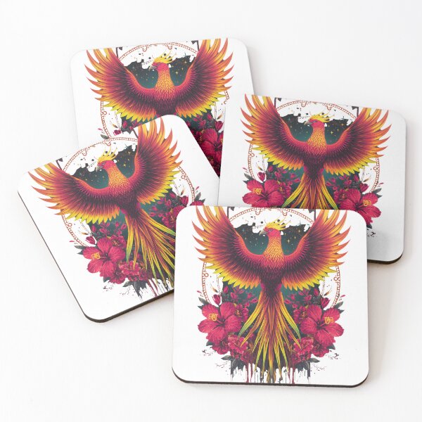 Item preview, Colorful Phoenix Bird with Floral Fantasy Art T-Shirt | Vibrant Mythical Firebird Illustration designed and sold by Wirath Shop.