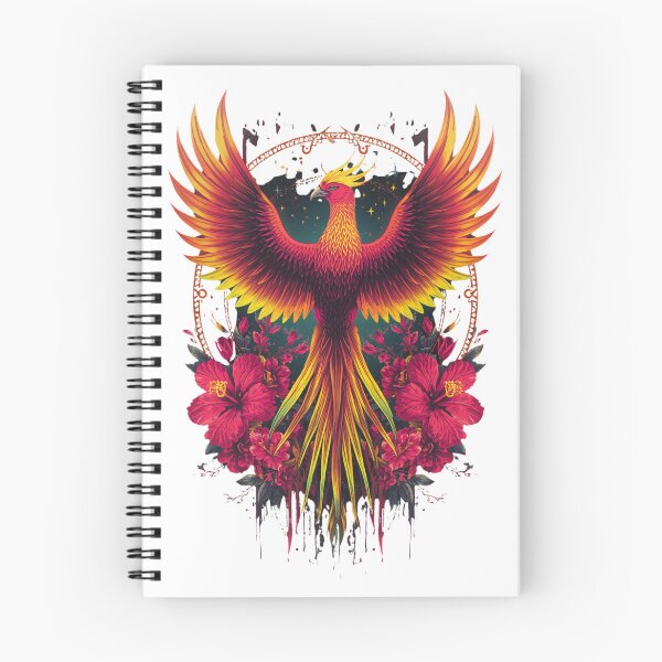 Item preview, Colorful Phoenix Bird with Floral Fantasy Art T-Shirt | Vibrant Mythical Firebird Illustration designed and sold by Wirath Shop.