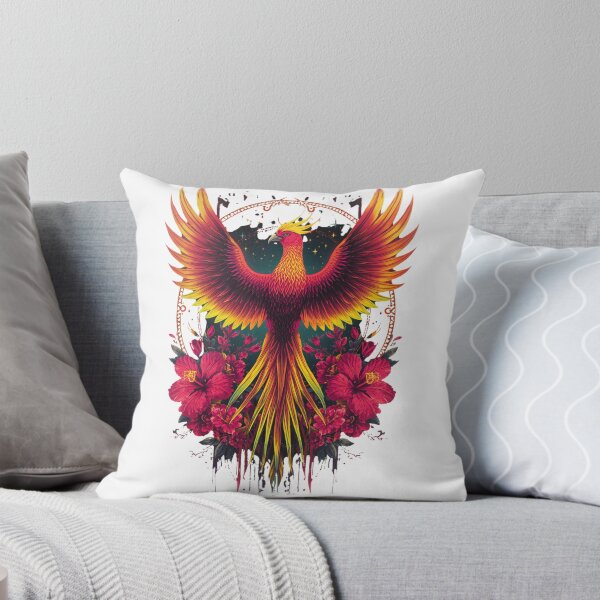 Item preview, Colorful Phoenix Bird with Floral Fantasy Art T-Shirt | Vibrant Mythical Firebird Illustration designed and sold by Wirath Shop.