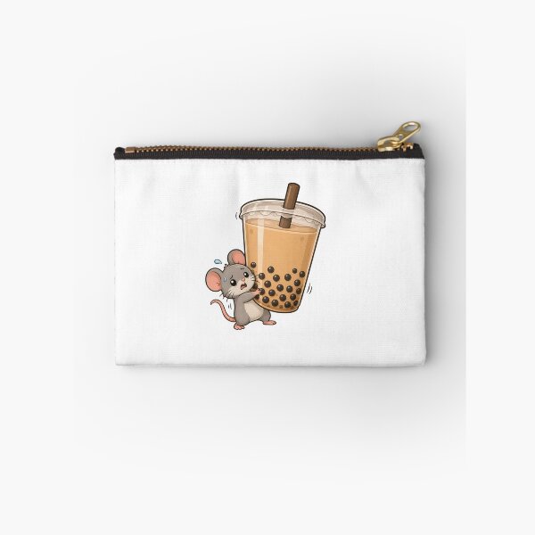 Item preview, Cute Mouse Carrying Giant Bubble Tea Sticker designed and sold by PawsGiggles.