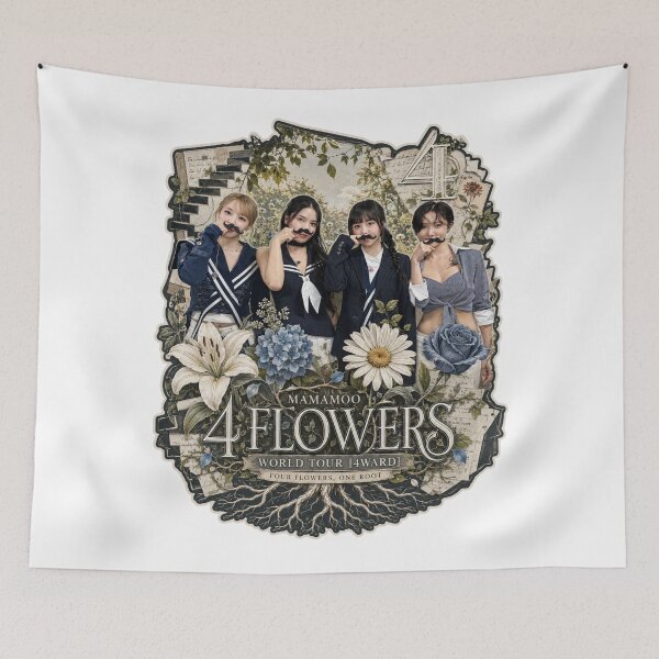 Item preview, MAMAMOO OT4 4 Flowers world tour garden aesthetic poster designed and sold by Valereekmerch.