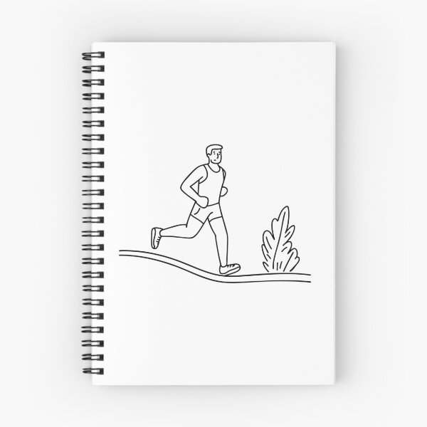 Item preview, A person running up a hill on a curved park trail designed and sold by rasagamastore.