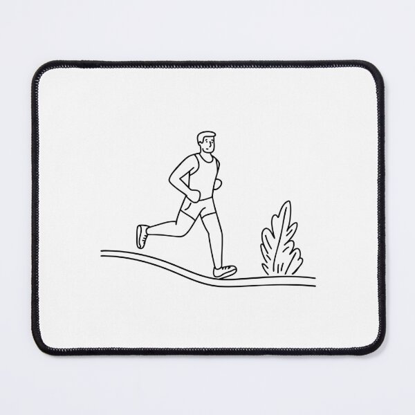 Item preview, A person running up a hill on a curved park trail designed and sold by rasagamastore.