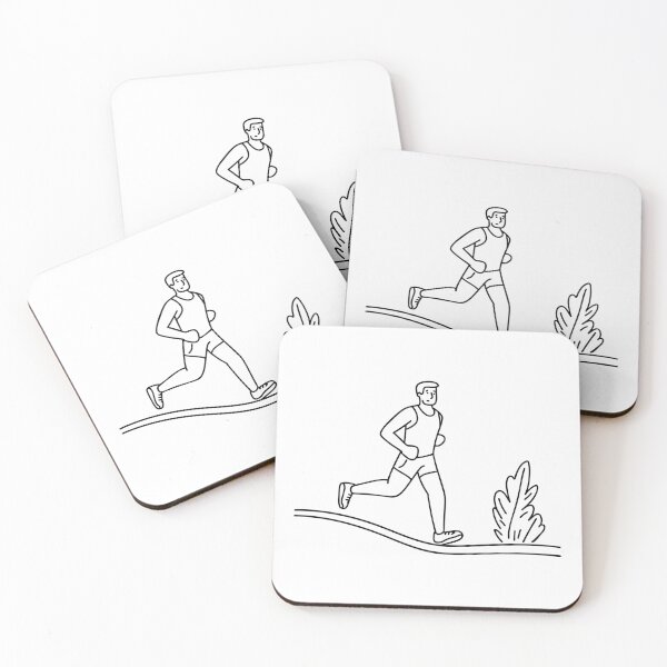 Item preview, A person running up a hill on a curved park trail designed and sold by rasagamastore.