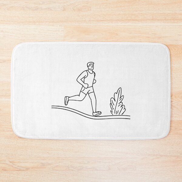 Item preview, A person running up a hill on a curved park trail designed and sold by rasagamastore.