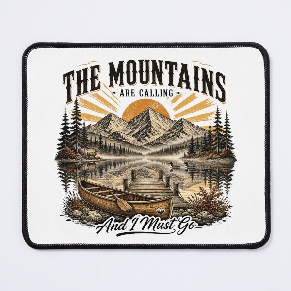 Item preview, The Mountains Are Calling – Vintage Canoe Adventure designed and sold by Cavalier-org.